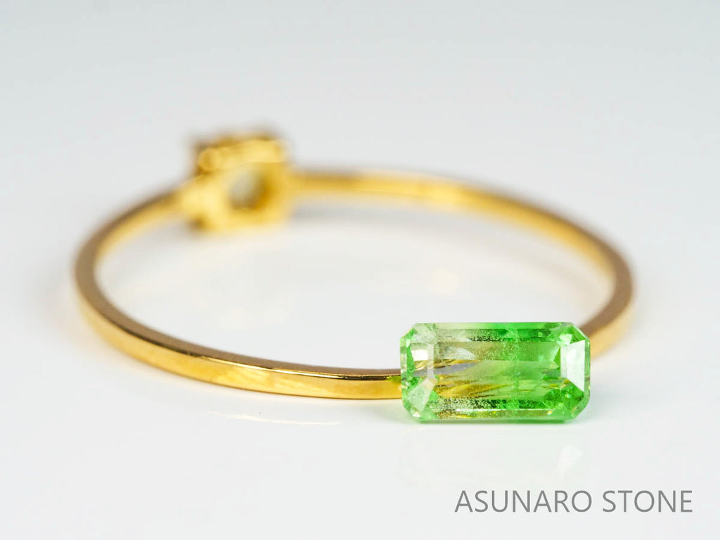 バイカラーガーネット　エメラルドカット　 タンザニア産　0.52ct　【220620-755】