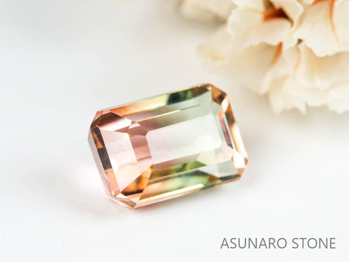 バイカラートルマリン　エメラルドカット　ルワンダ産　　2.35ct【220804-759】