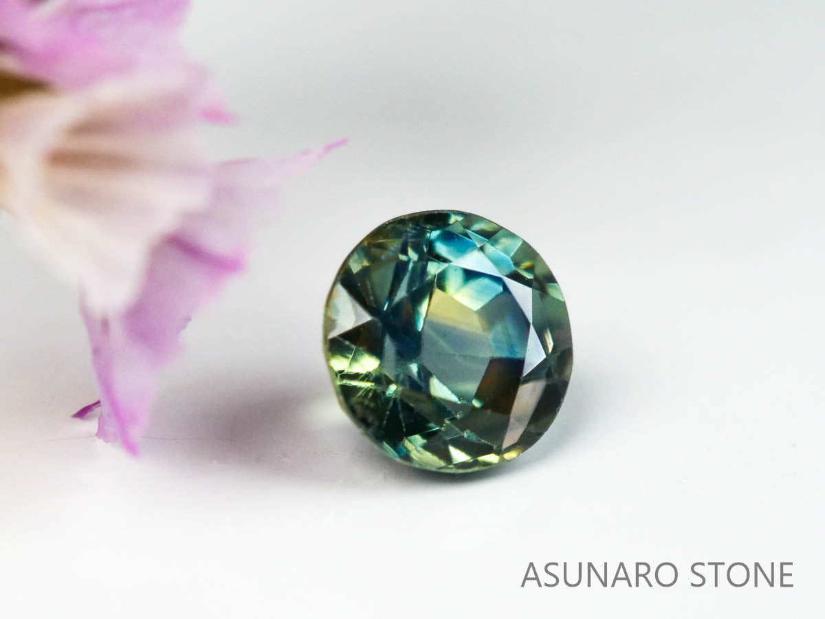 バイカラーサファイア  ラウンドカット　スリランカ産　0.41ct【220621-468】