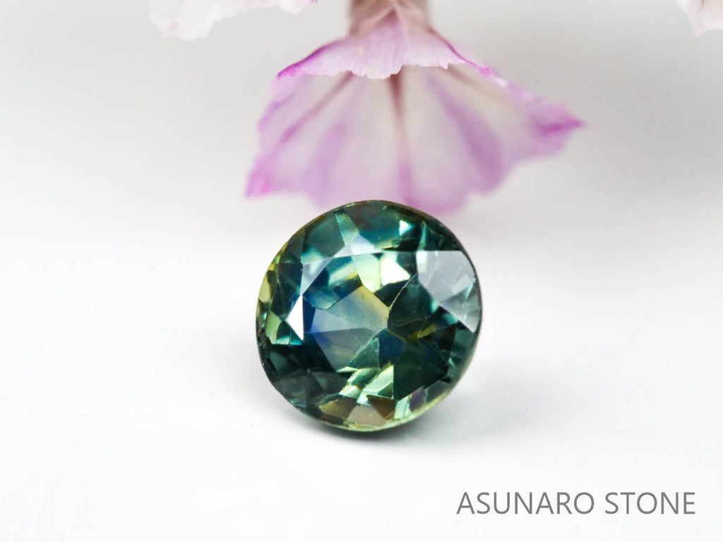 バイカラーサファイア  ラウンドカット　スリランカ産　0.41ct【220621-468】