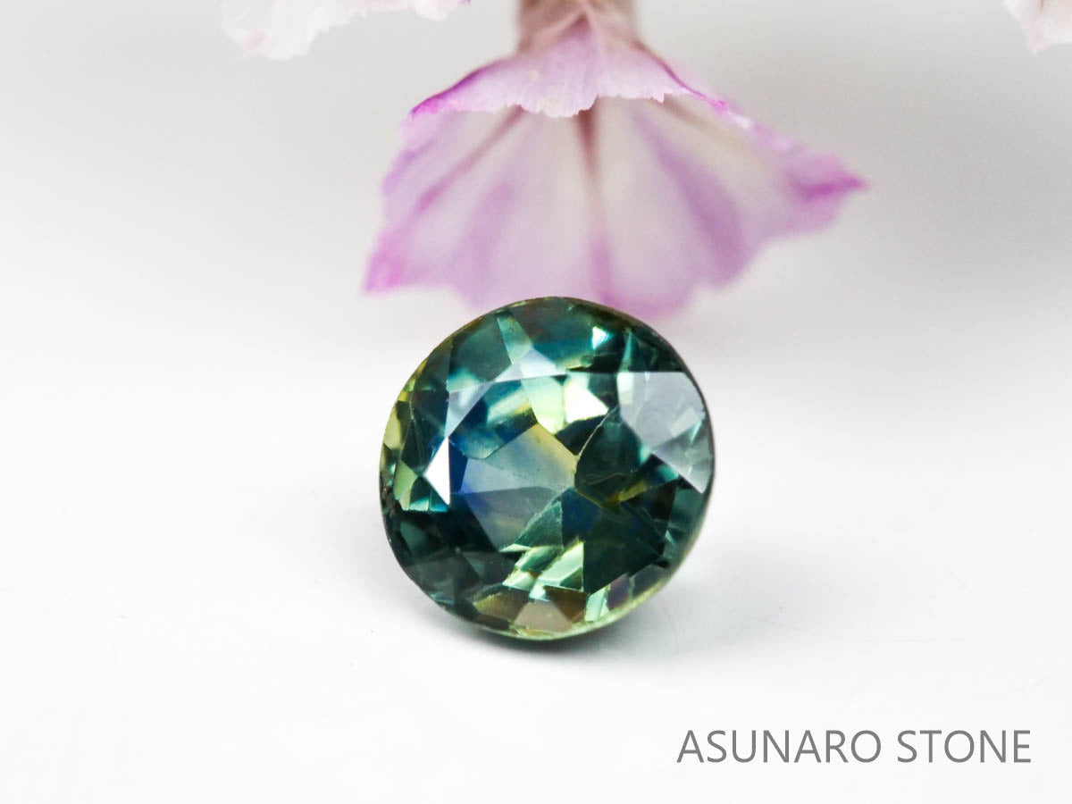 バイカラーサファイア  ラウンドカット　スリランカ産　0.41ct【220621-468】