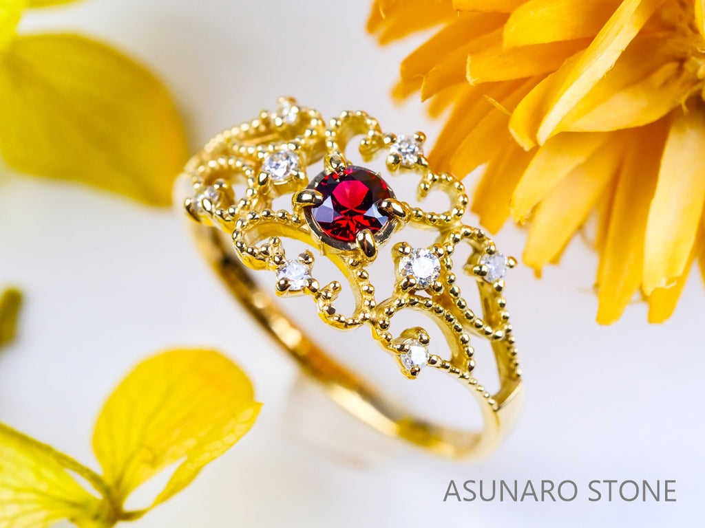 【お仕立て用】空枠番号：440G　リング枠　ティアラ【オーダージュエリー用】