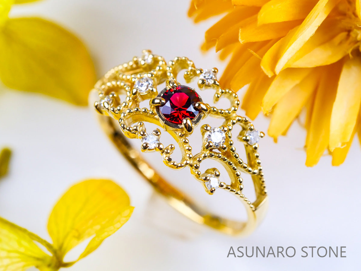 【お仕立て用】空枠番号：440G　リング枠　ティアラ【オーダージュエリー用】