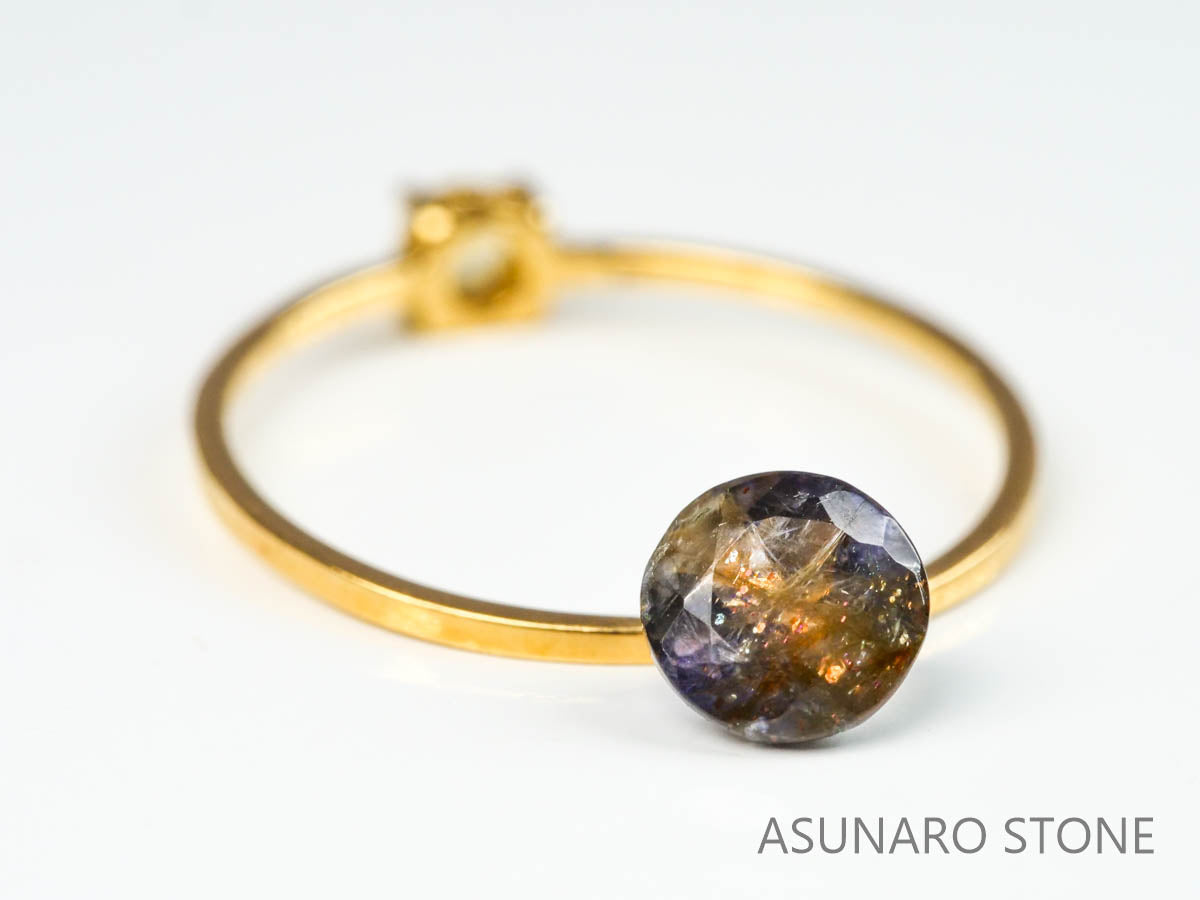 ブラッドショットアイオライト　ラウンドカット 　インド産　　0.71ct【220728-993】