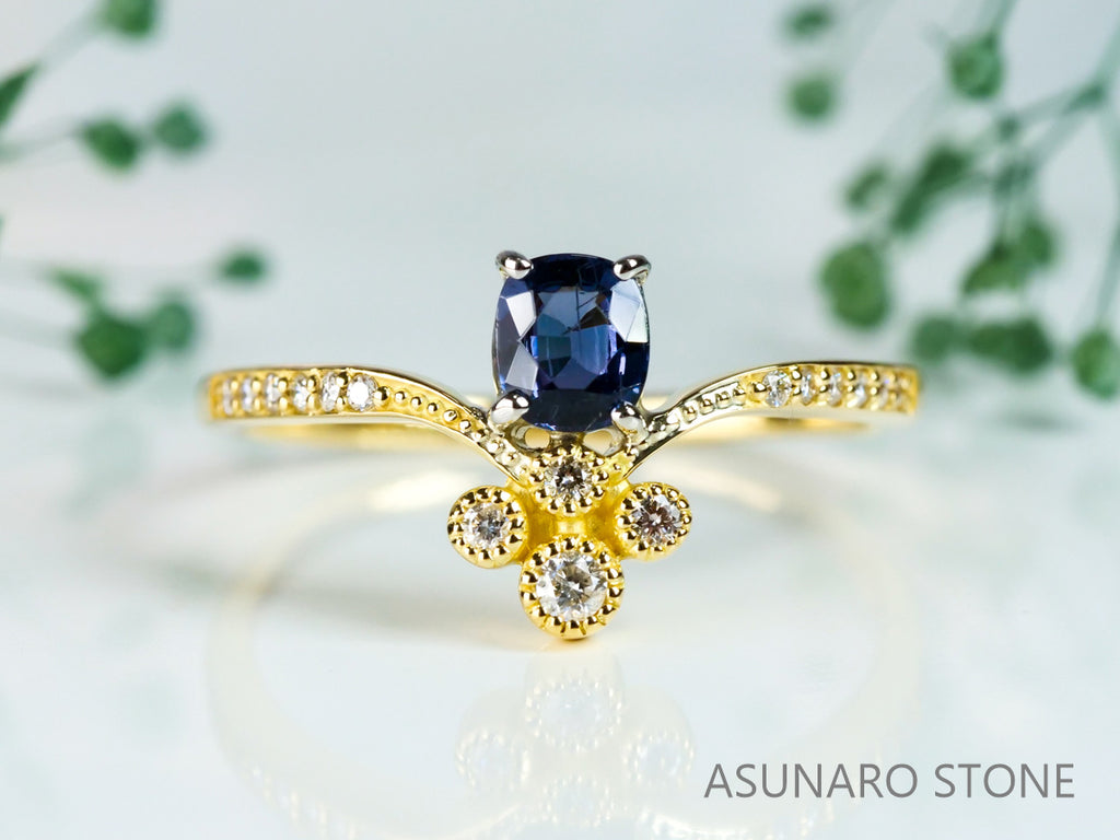 【お仕立て用】空枠番号：4107C リング枠　V字枠【オーダージュエリー用】