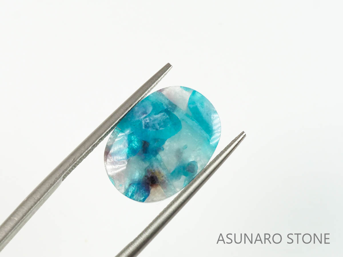 パライバトルマリンインクォーツ オーバル ブラジル産 4.22ct 【220810
