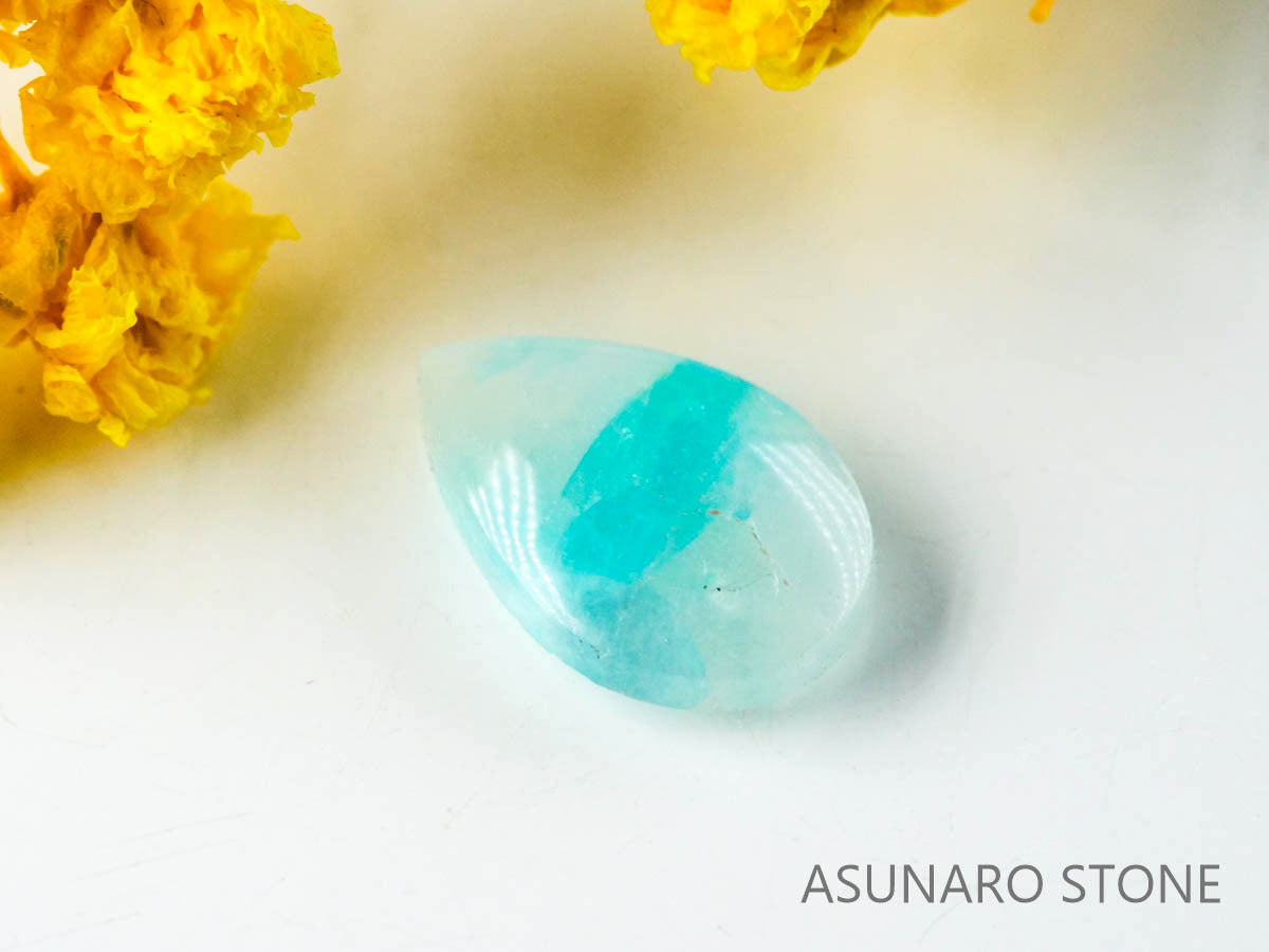 パライバトルマリン 0.126ct D0.15 K18WC ブレスレット 天然石アクセサリー/パワーストーン/手作りものをお届け*Laviy's Shop