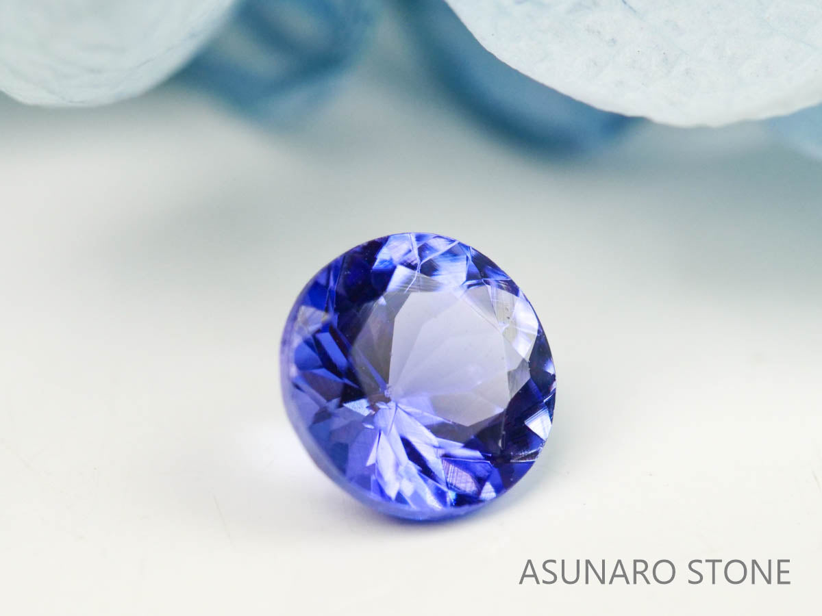 タンザナイト  ラウンドカット　タンザニア産　　0.41ct【220818-1074】
