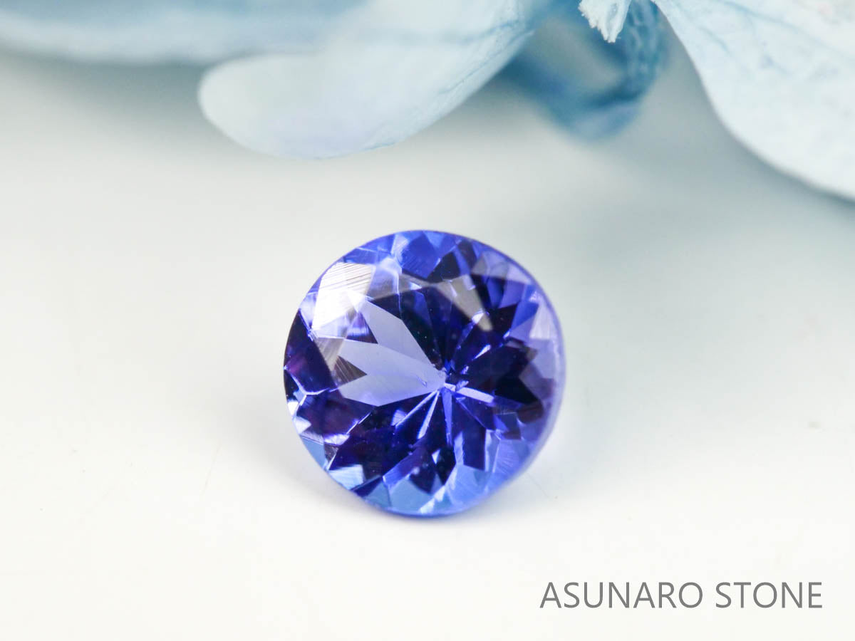 タンザナイト  ラウンドカット　タンザニア産　　0.41ct【220818-1074】