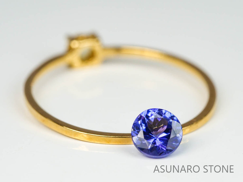 タンザナイト  ラウンドカット　タンザニア産　　0.41ct【220818-1074】