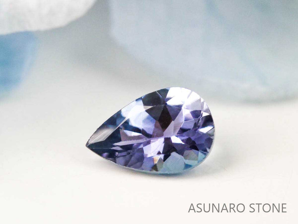 バイカラータンザナイト（ゾイサイト）  ペアシェイプ　タンザニア産　　0.45ct【220818-1079】