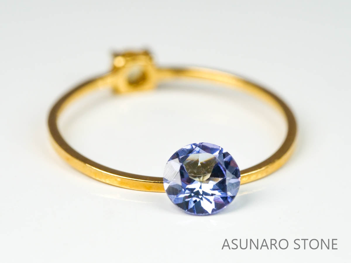 バイカラータンザナイト（ゾイサイト）  ラウンドカット　タンザニア産　　0.52ct【220818-1085】