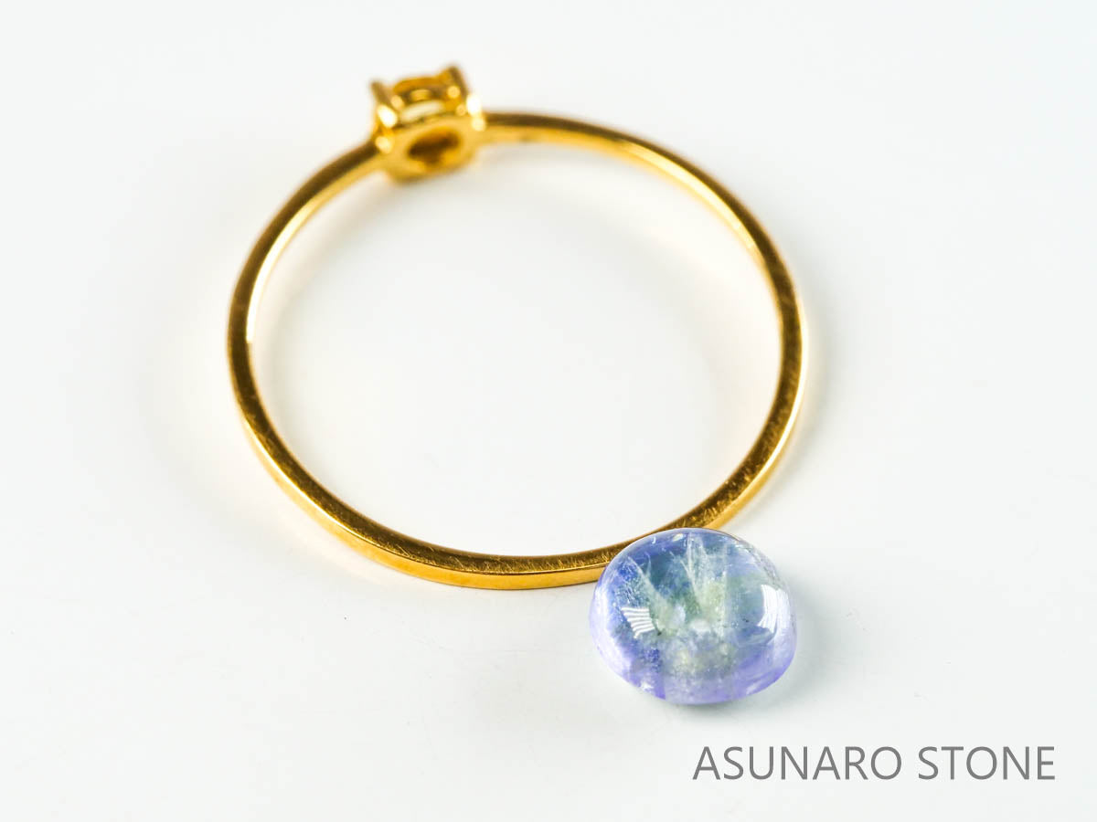 バイカラーゾイサイト（タンザナイト）  カボション　タンザニア産　　1.21ct【220826-1104】