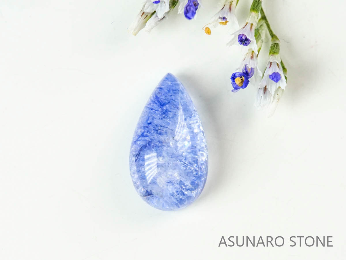 デュモルチェライトインクォーツ　カボション ブラジル産 　0.99ct 【220916-1105】