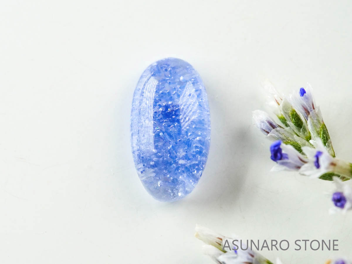 デュモルチェライトインクォーツ　カボション ブラジル産 　0.64ct 【220916-1107】