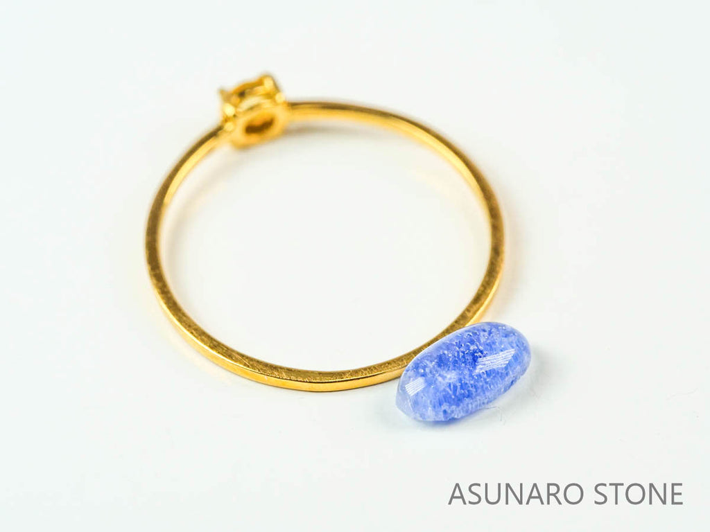 デュモルチェライトインクォーツ　カボション ブラジル産 　0.64ct 【220916-1107】