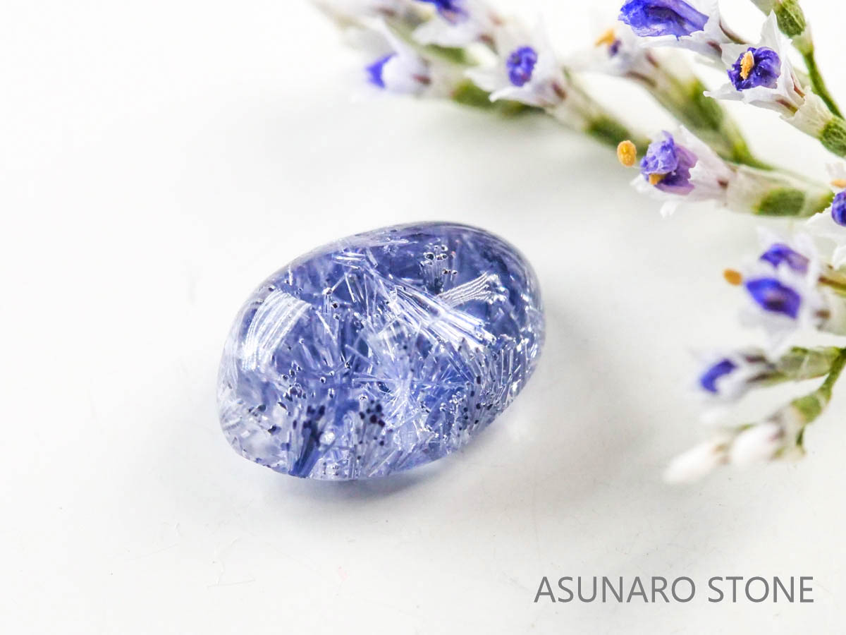 デュモルチェライトインクォーツ　カボション ブラジル産 　0.94ct 【220916-1108】