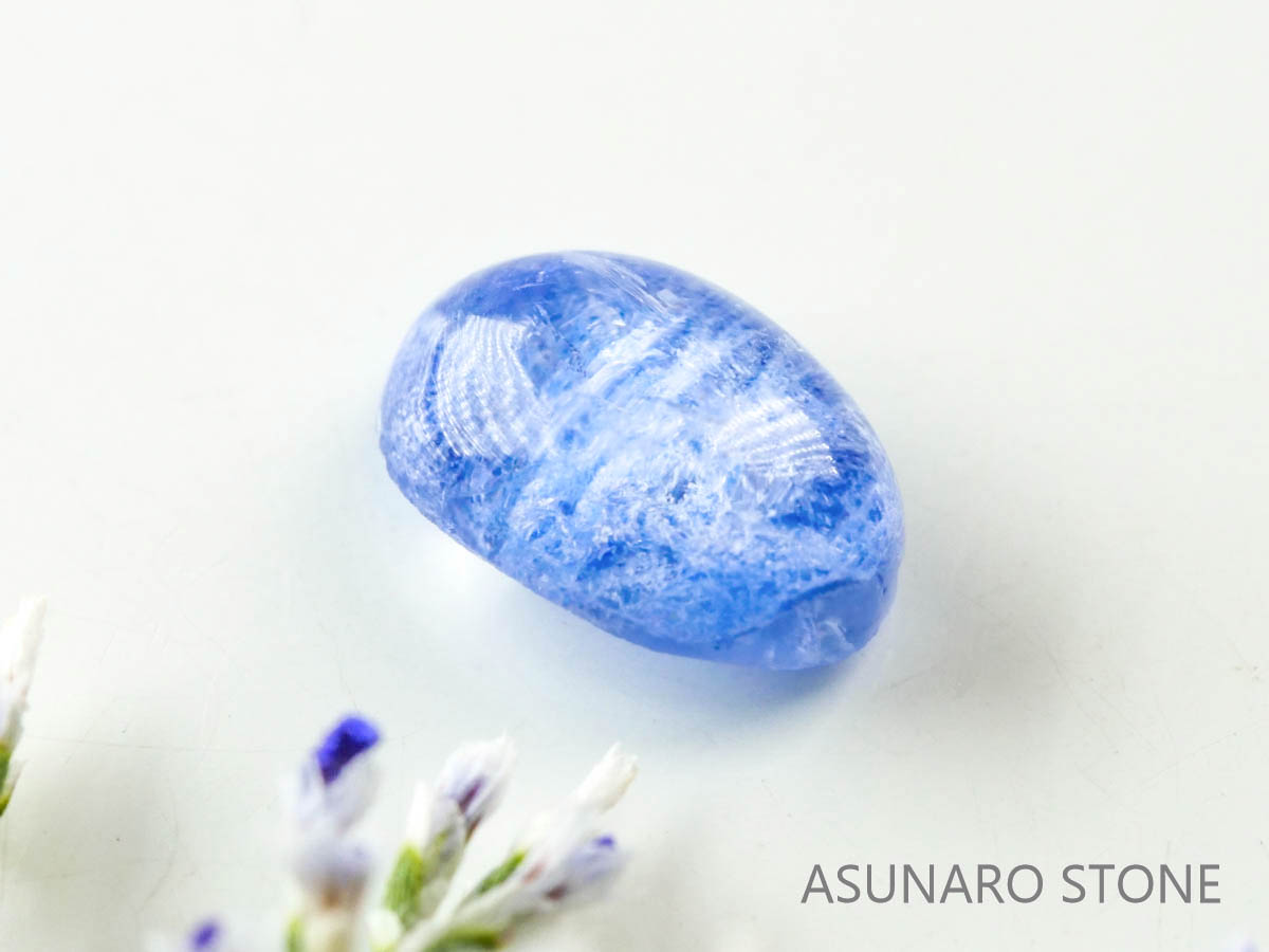 デュモルチェライトインクォーツ　カボション ブラジル産 　1.21ct 【220916-1110】