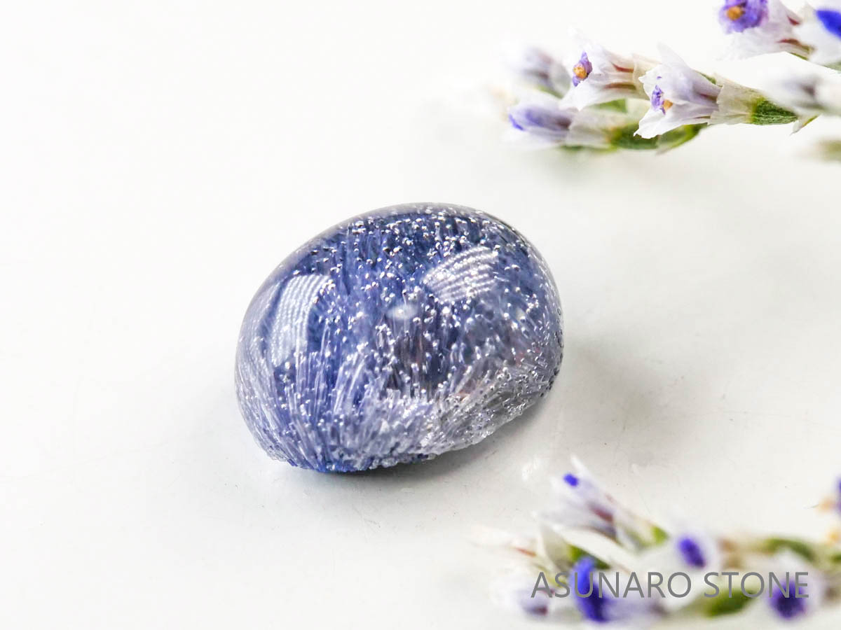 デュモルチェライトインクォーツ　カボション ブラジル産 　1.22ct 【220916-1111】