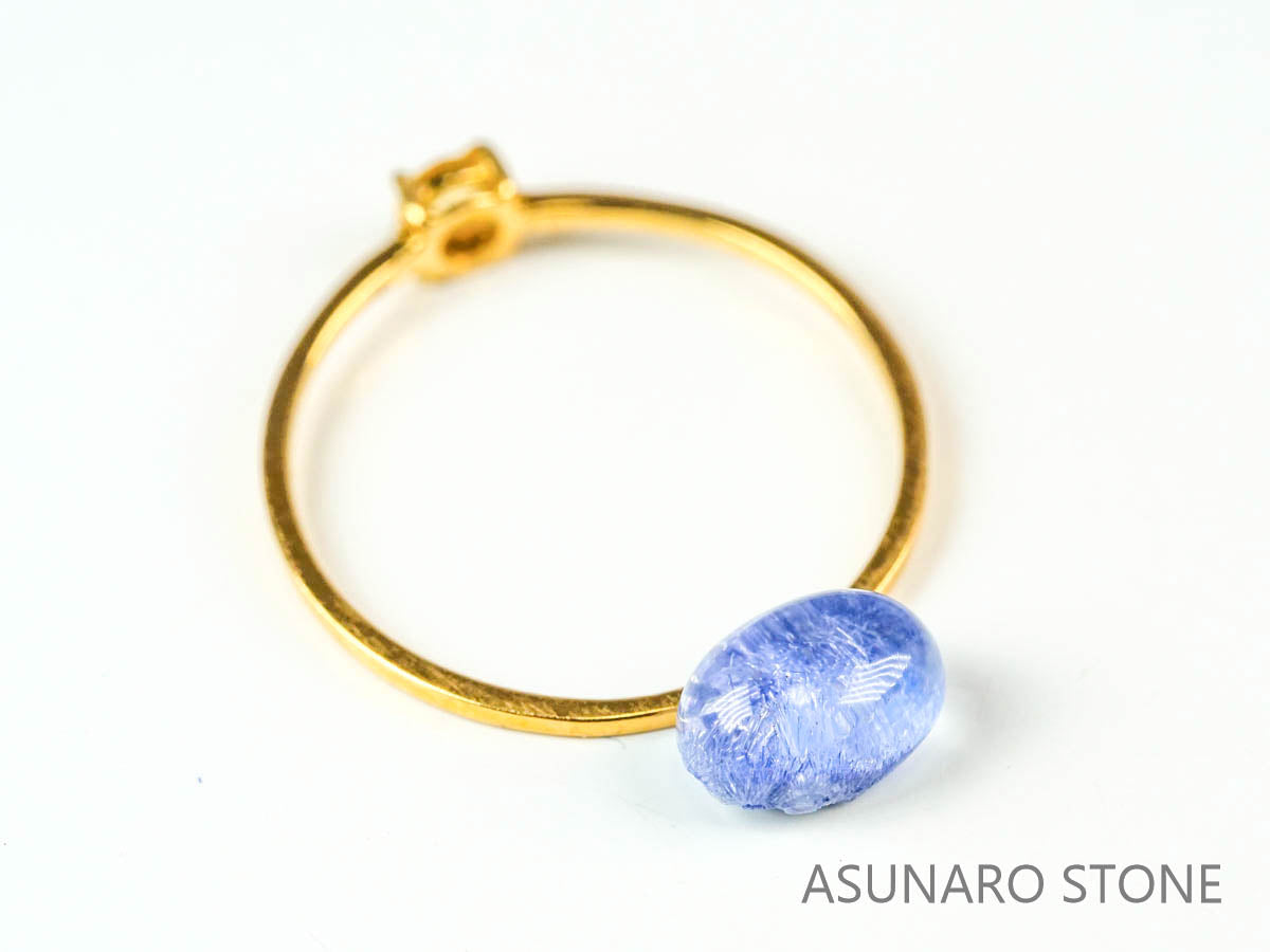 デュモルチェライトインクォーツ　カボション ブラジル産 　1.21ct 【220916-1119】