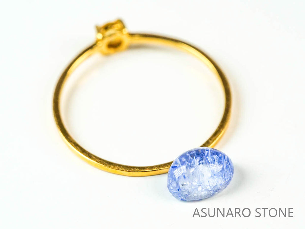 デュモルチェライトインクォーツ　カボション ブラジル産 　0.89ct 【220916-1117】