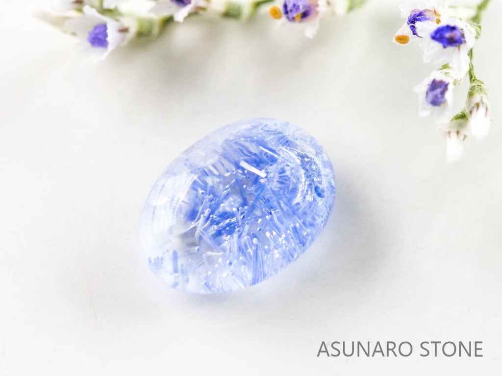 デュモルチェライトインクォーツ　カボション ブラジル産 　0.74ct 【220916-1112】