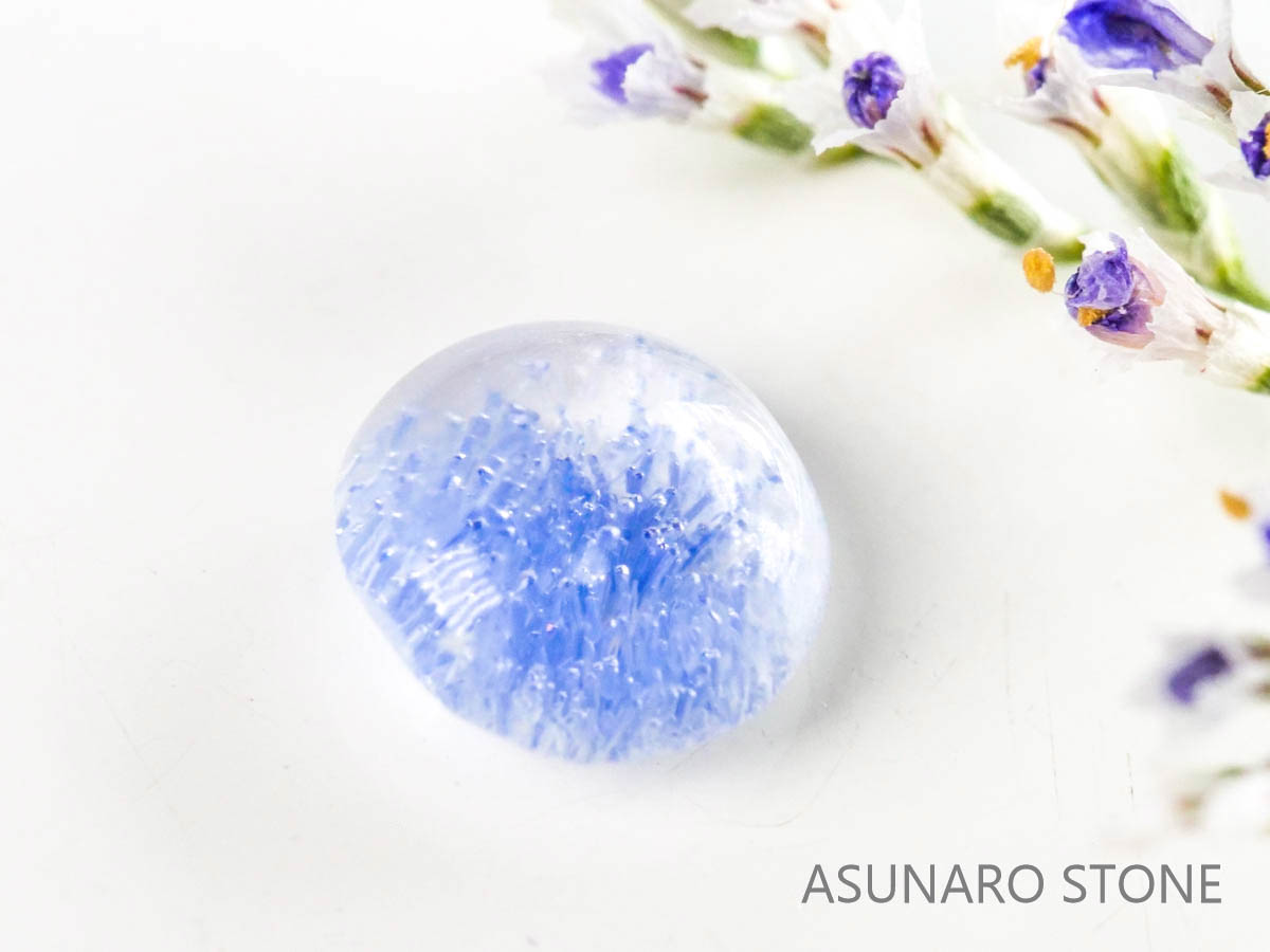 デュモルチェライトインクォーツ　カボション ブラジル産 　0.63ct 【220916-1120】