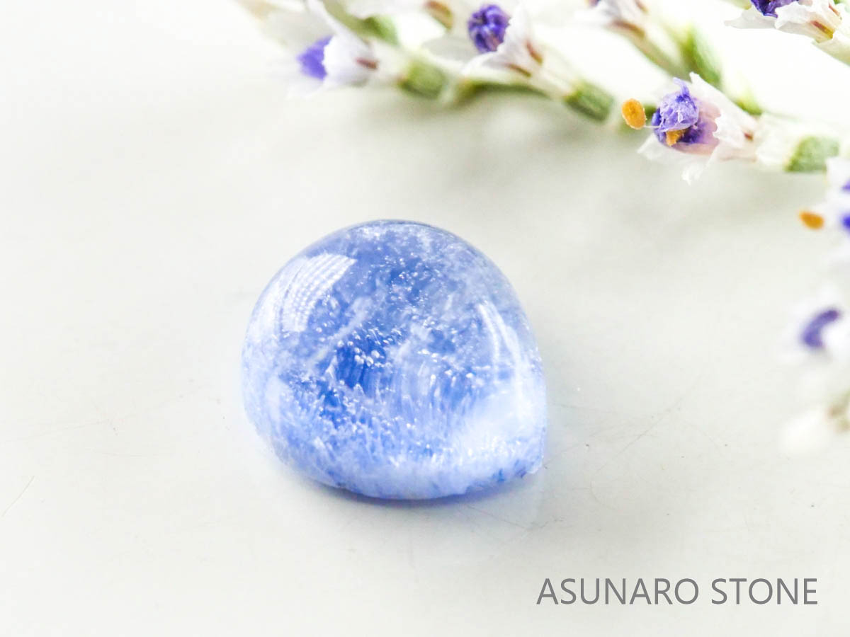 デュモルチェライトインクォーツ　カボション 　ブラジル産 　0.60ct 【220916-1122】