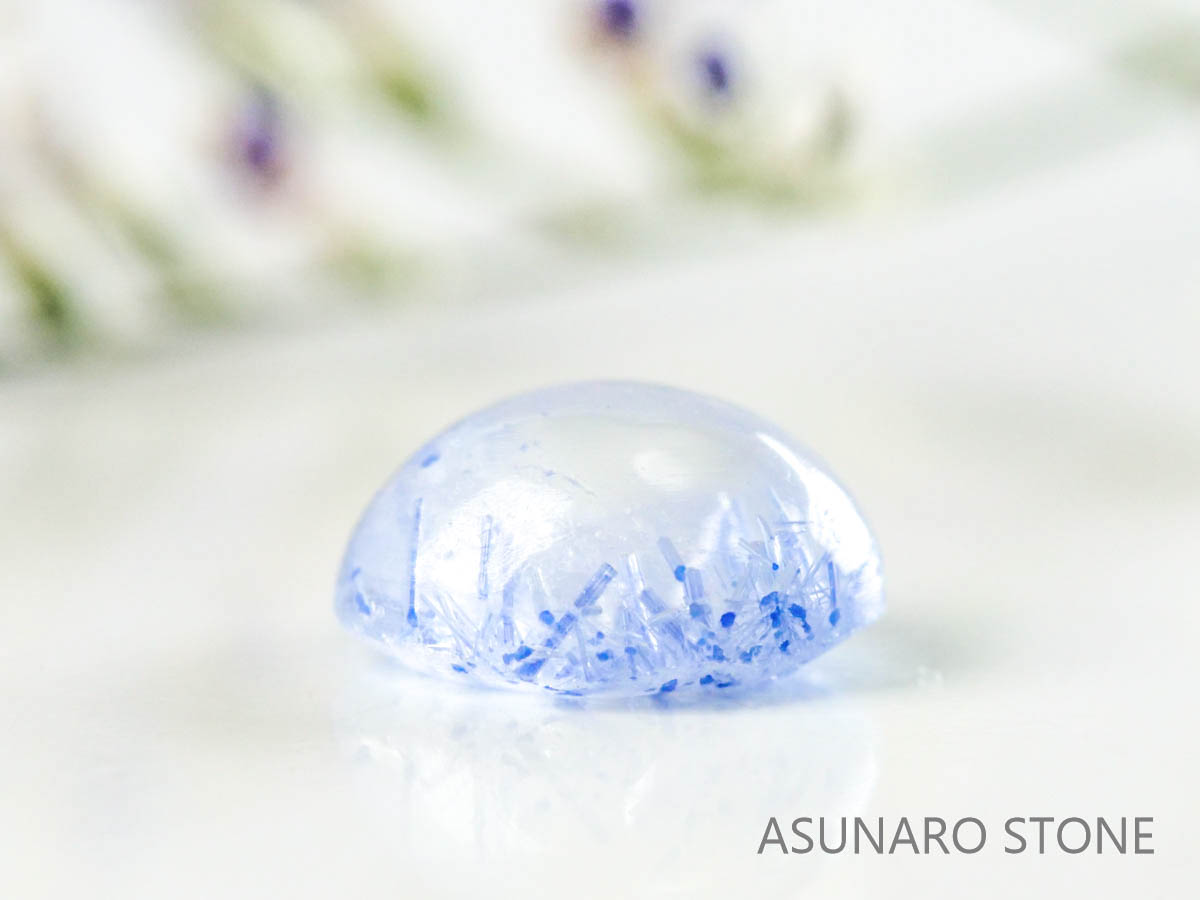 デュモルチェライトインクォーツ　カボション 　ブラジル産 　0.65ct 【220916-1123】