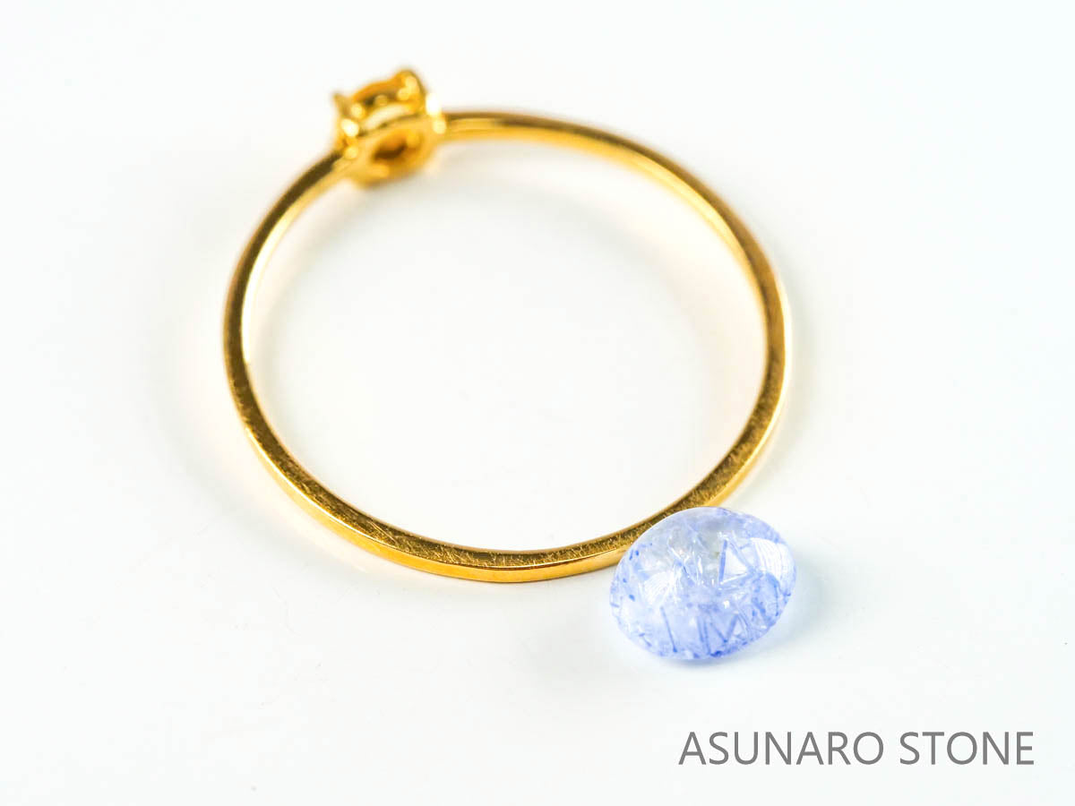 デュモルチェライトインクォーツ　カボション 　ブラジル産 　0.65ct 【220916-1123】