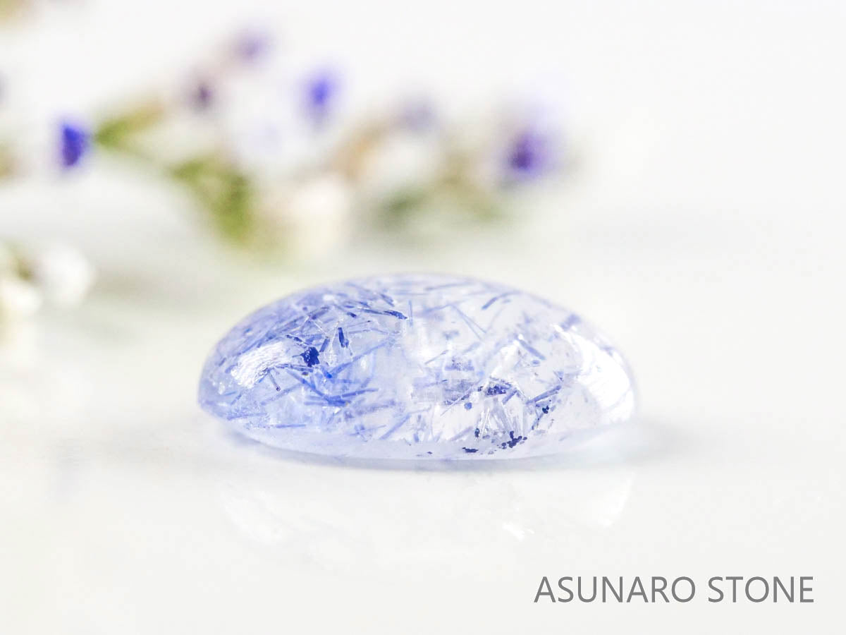 デュモルチェライトインクォーツ　カボション 　ブラジル産 　1.18ct 【220916-1124】