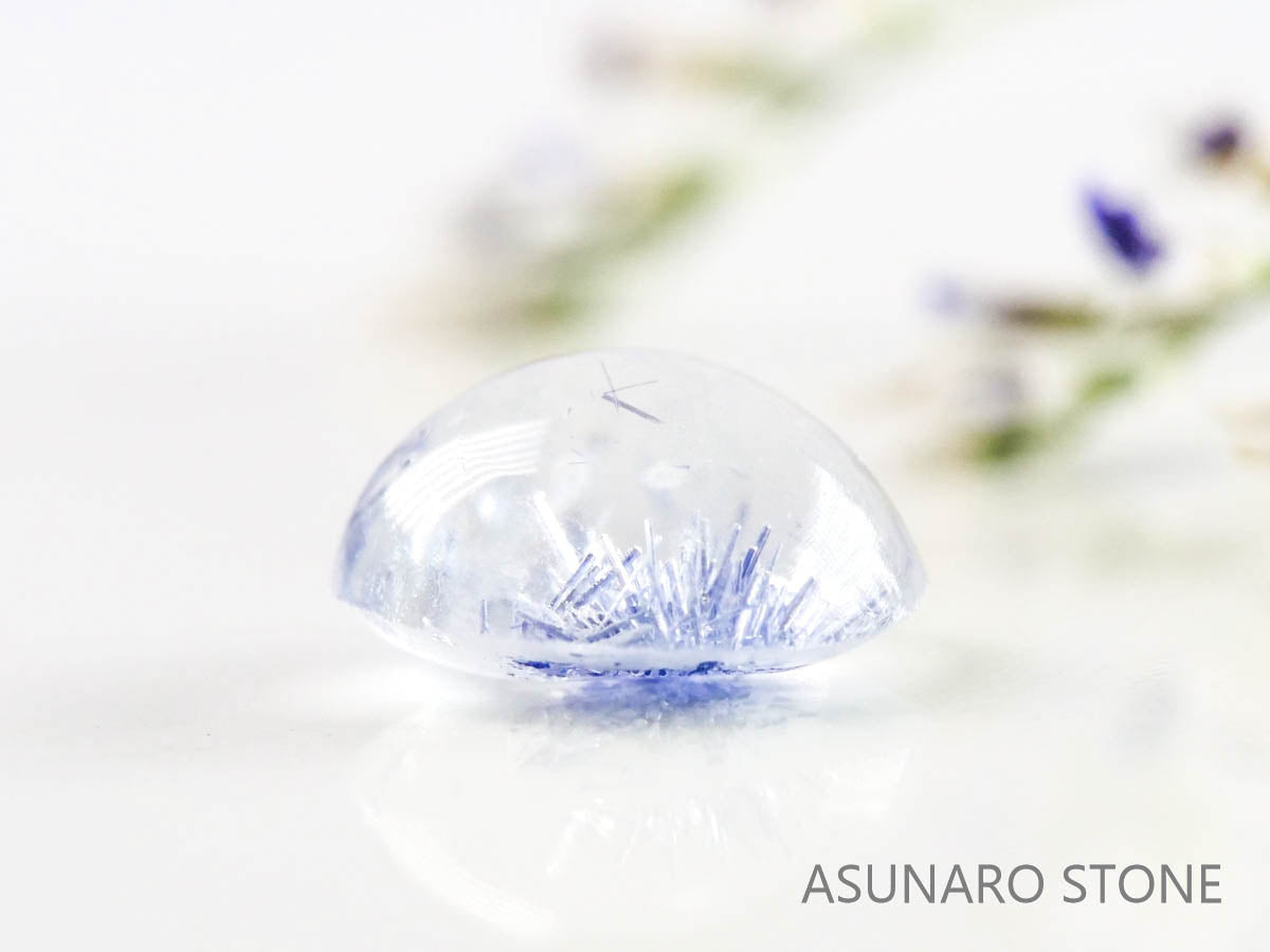 デュモルチェライトインクォーツ　カボション 　ブラジル産 　1.27ct 【220916-1128】