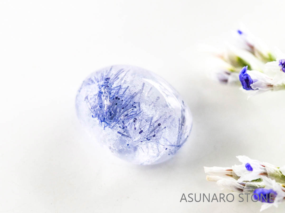 デュモルチェライトインクォーツ　カボション 　ブラジル産 　0.97ct 【220916-1129】