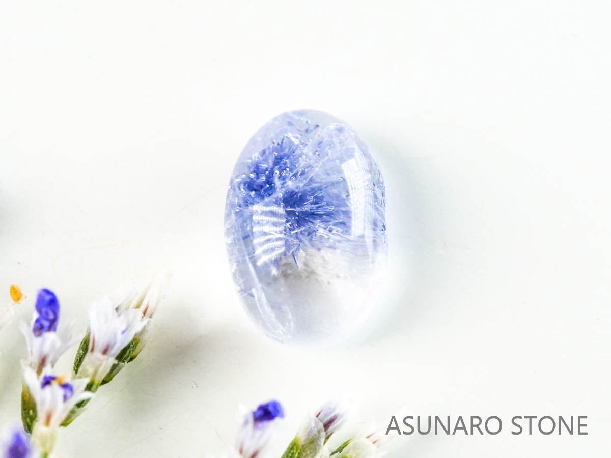 デュモルチェライトインクォーツ　カボション 　ブラジル産 　0.92ct 【220916-1132】