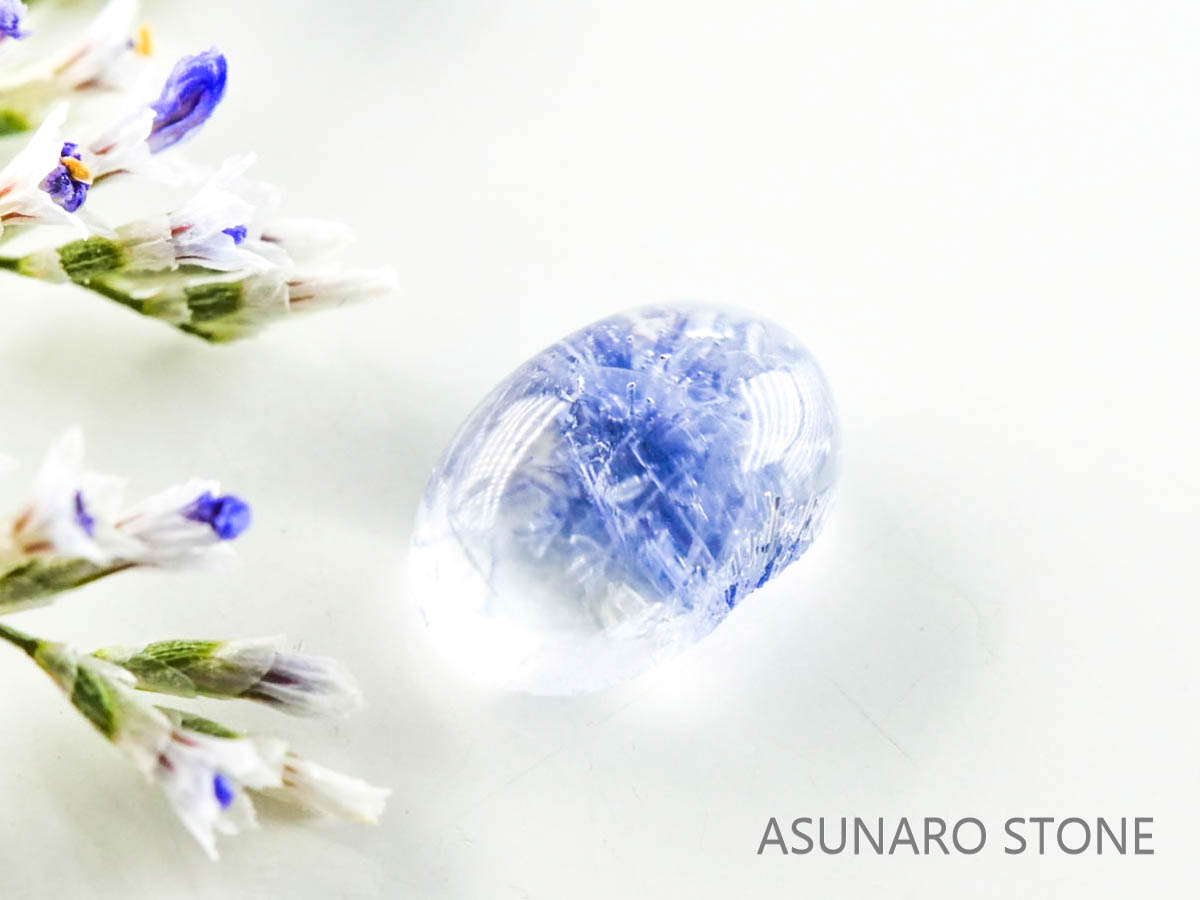 デュモルチェライトインクォーツ　カボション 　ブラジル産 　0.92ct 【220916-1132】