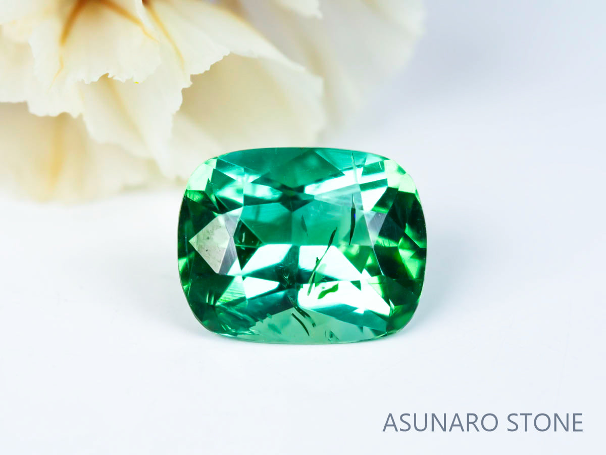 ブルーグリーントルマリン 　クッションカット 　アフガニスタン産 1.22ct　【221109-1136】