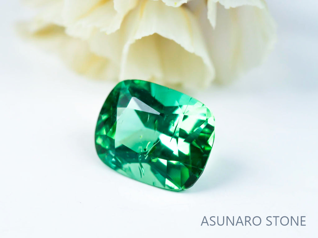 ブルーグリーントルマリン 　クッションカット 　アフガニスタン産 1.22ct　【221109-1136】