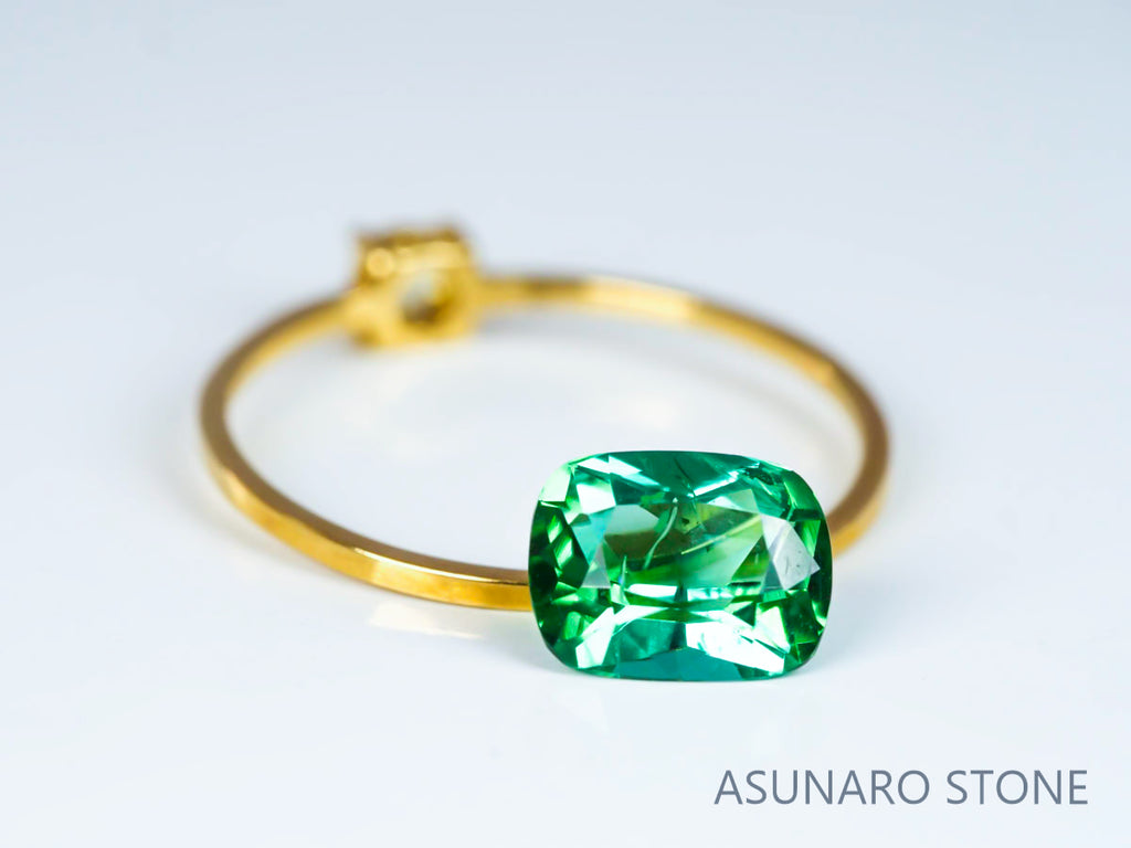 ブルーグリーントルマリン 　クッションカット 　アフガニスタン産 1.22ct　【221109-1136】