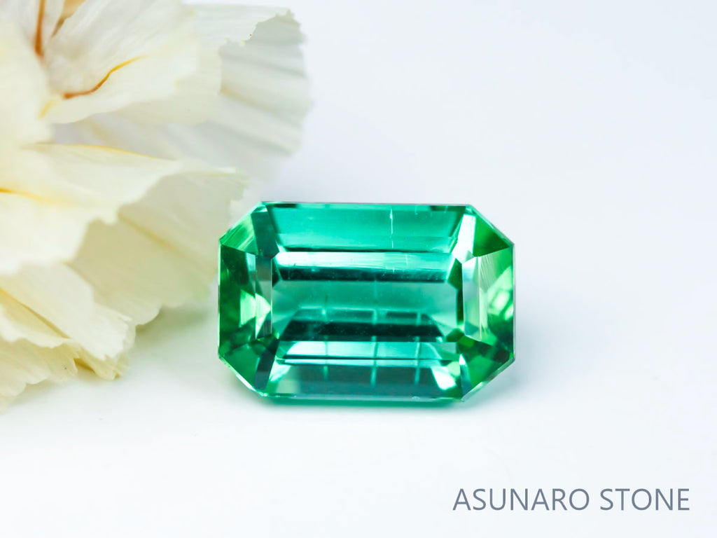 ブルーグリーントルマリン 　エメラルドカット 　アフガニスタン産 1.24ct　【221109-1137】
