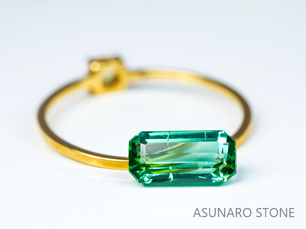 ブルーグリーントルマリン 　エメラルドカット 　アフガニスタン産 1.22ct　【221109-1139】