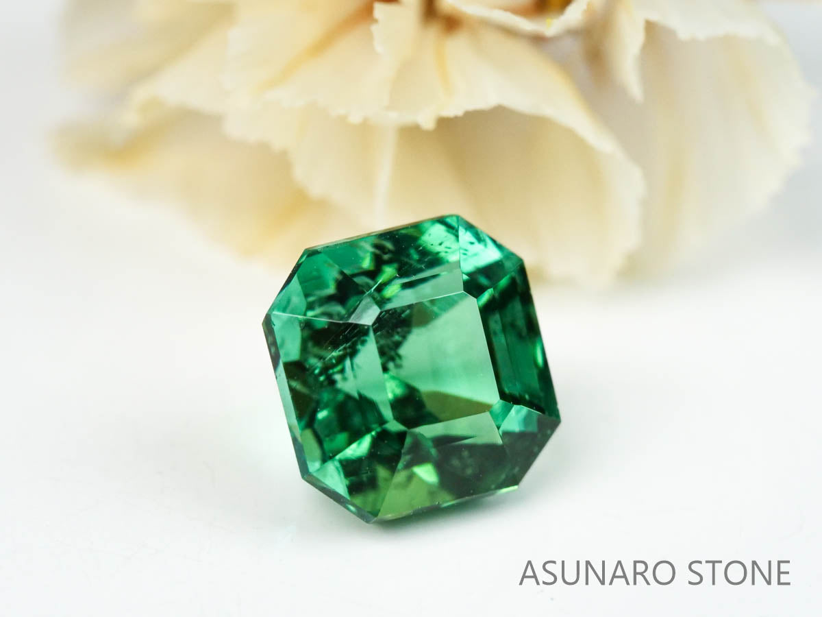 ブルーグリーントルマリン 　アッシャーカット 　アフガニスタン産 1.45ct　【221109-1140】