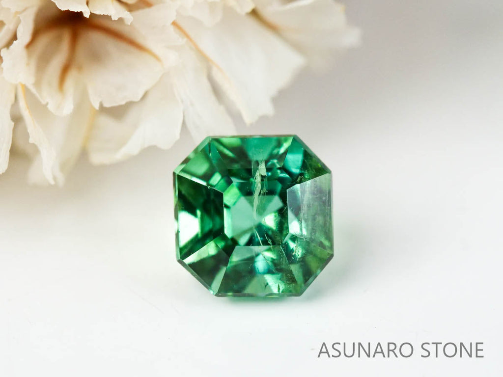 ブルーグリーントルマリン 　アッシャーカット 　アフガニスタン産 　0.79ct　【221109-1141】