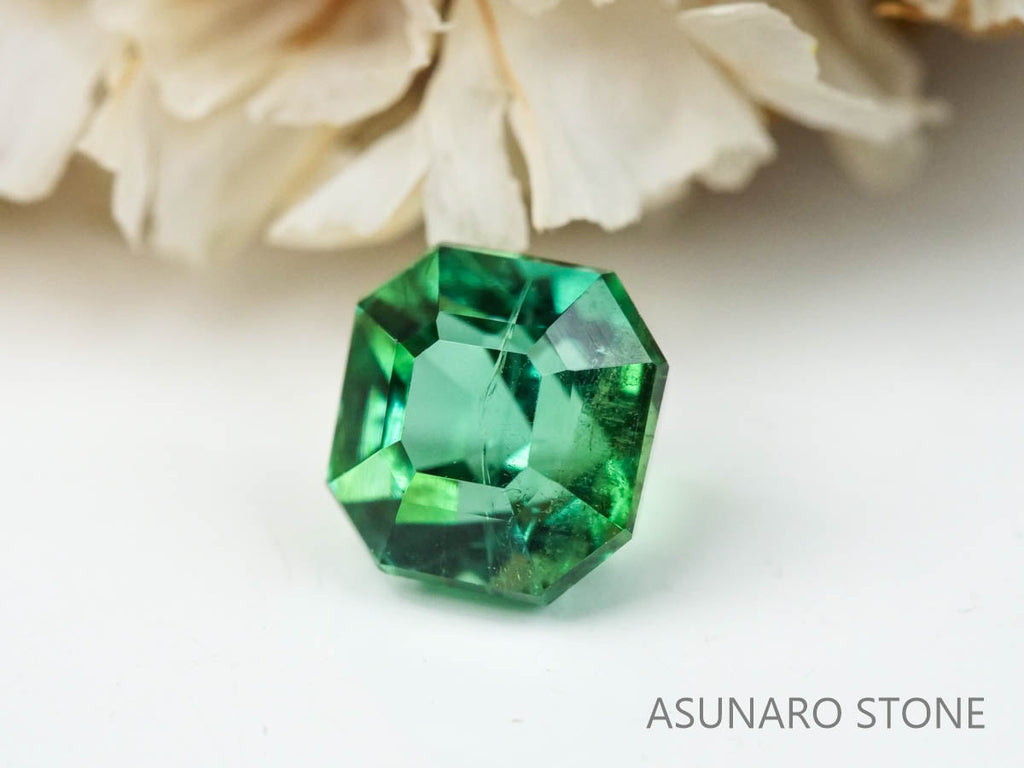 ブルーグリーントルマリン 　アッシャーカット 　アフガニスタン産 　0.79ct　【221109-1141】