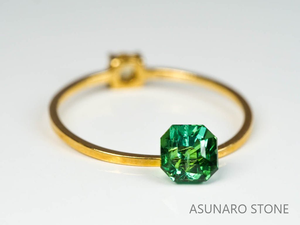 ブルーグリーントルマリン 　アッシャーカット 　アフガニスタン産 　0.79ct　【221109-1141】