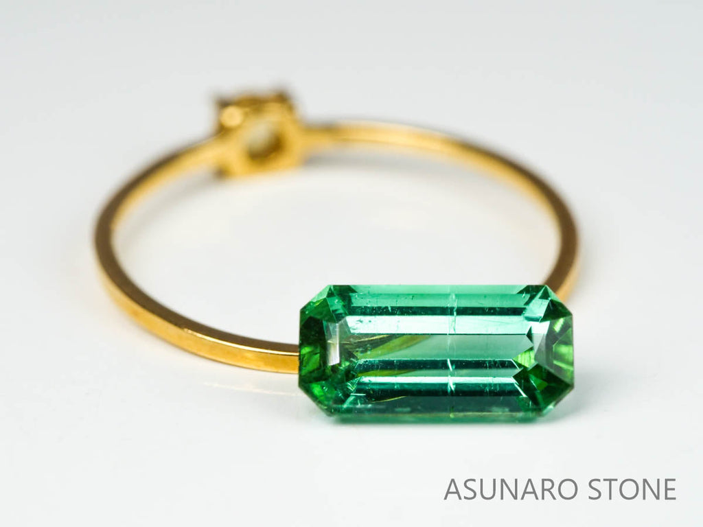 ブルーグリーントルマリン 　エメラルドカット 　アフガニスタン産 　1.65ct　【221109-1142】