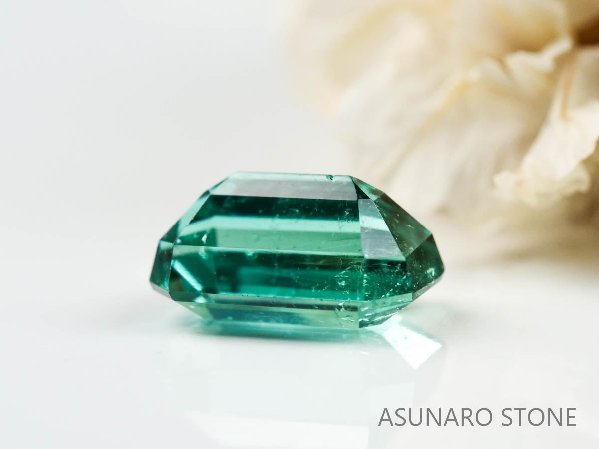 ブルーグリーントルマリン エメラルドカット アフガニスタン産 1.28ct