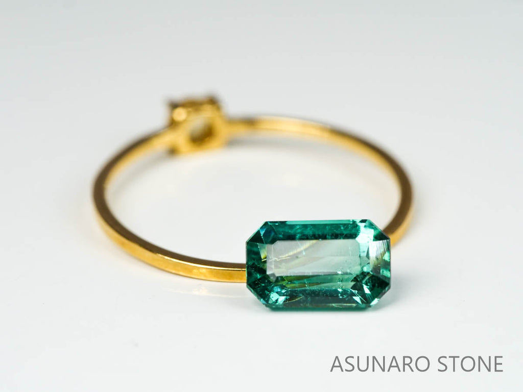 ブルーグリーントルマリン 　エメラルドカット 　アフガニスタン産 　1.28ct　【221109-1144】