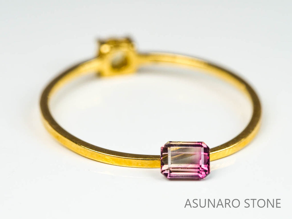 バイカラーサファイア 　エメラルドカット　 スリランカ産　0.29ct【221017-1168】