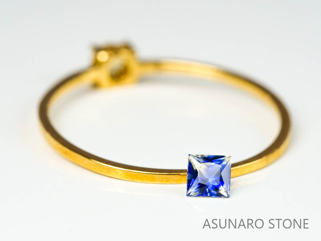 バイカラーサファイア 　プリンセスカット　 スリランカ産　0.19ct【221017-1172】