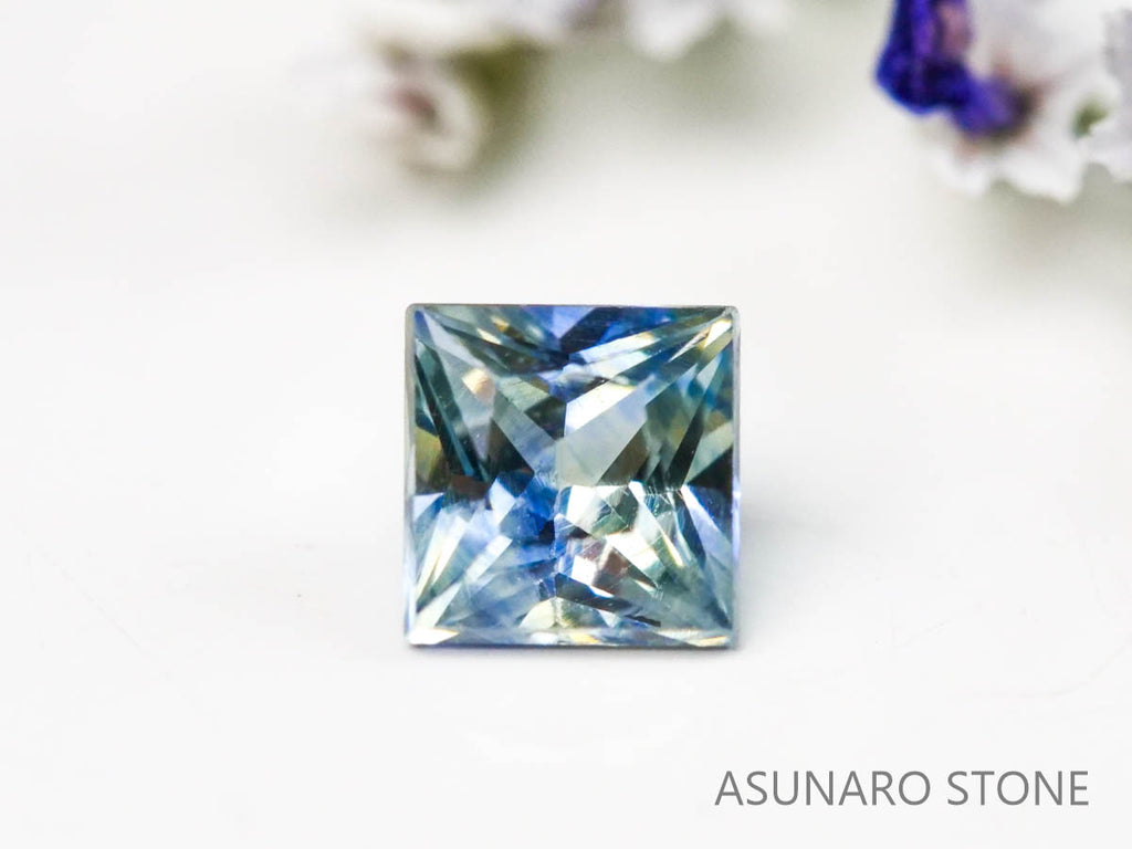 バイカラーサファイア 　プリンセスカット　 スリランカ産　0.14ct【221017-1173】